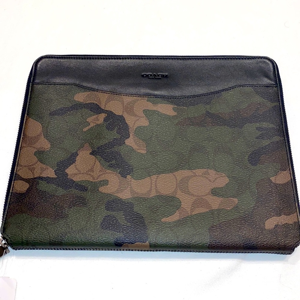 COACH LEATHER CANVAS TECH CASE CAMO PRINT UNISEX